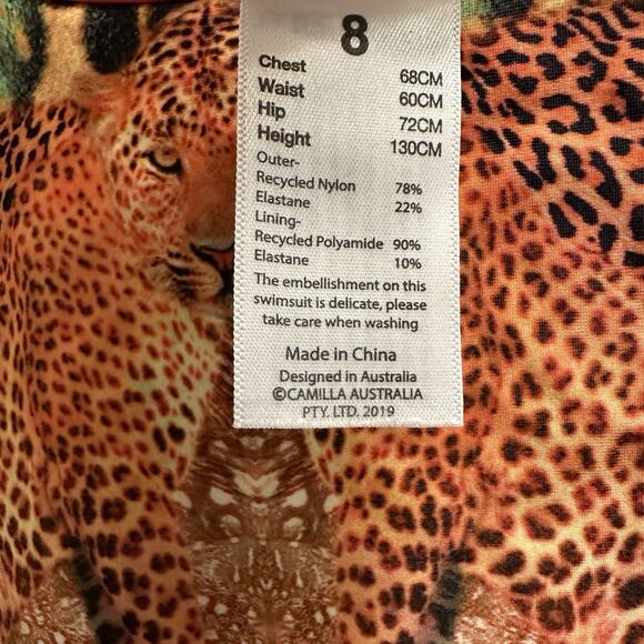 $129 Milla by Camilla Girl's Leopard Peacock One Piece Bodysuit Rhinestone Sz 8 - Picture 6 of 8